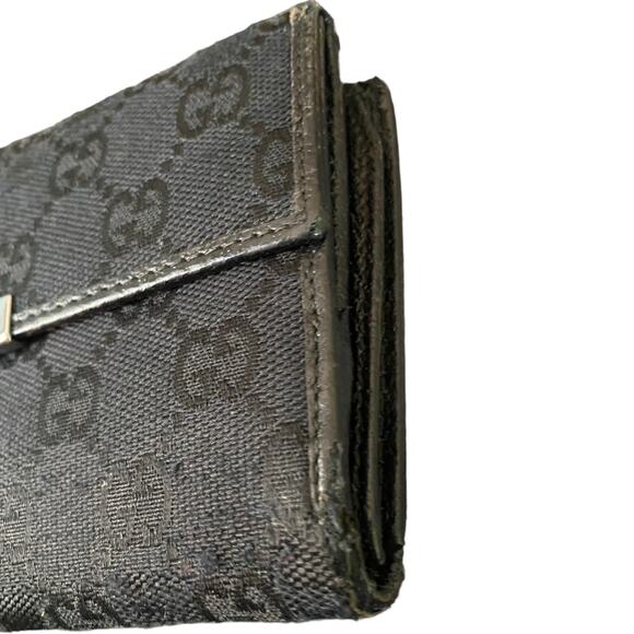 Gucci Black Authentic Monogram Canvas GG Snap Bifold Wallet - Picture 5 of 10